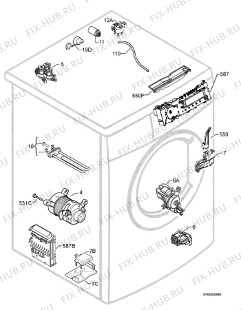 Взрыв-схема стиральной машины Aeg Electrolux L70850A - Схема узла Electrical equipment 268